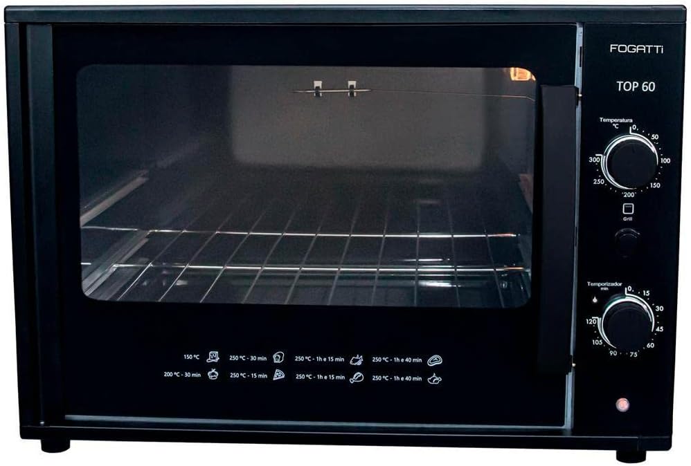 FORNO ELETRICO FOGATTI TOP60 60L BLACK 127V