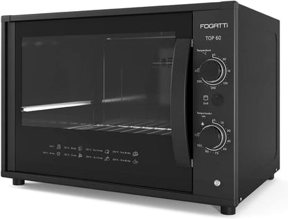 FORNO ELETRICO FOGATTI TOP60 60L BLACK 127V