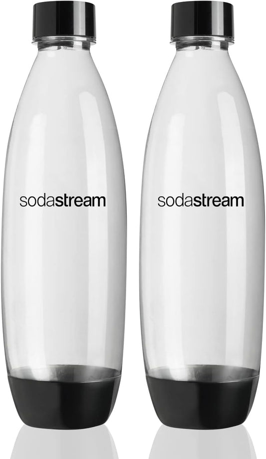 Conjunto de 2 Garrafas Plásticas 1 Litro SodaStream Preta