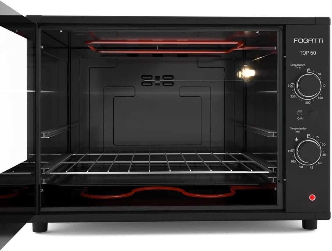 FORNO ELETRICO FOGATTI TOP60 60L BLACK 127V