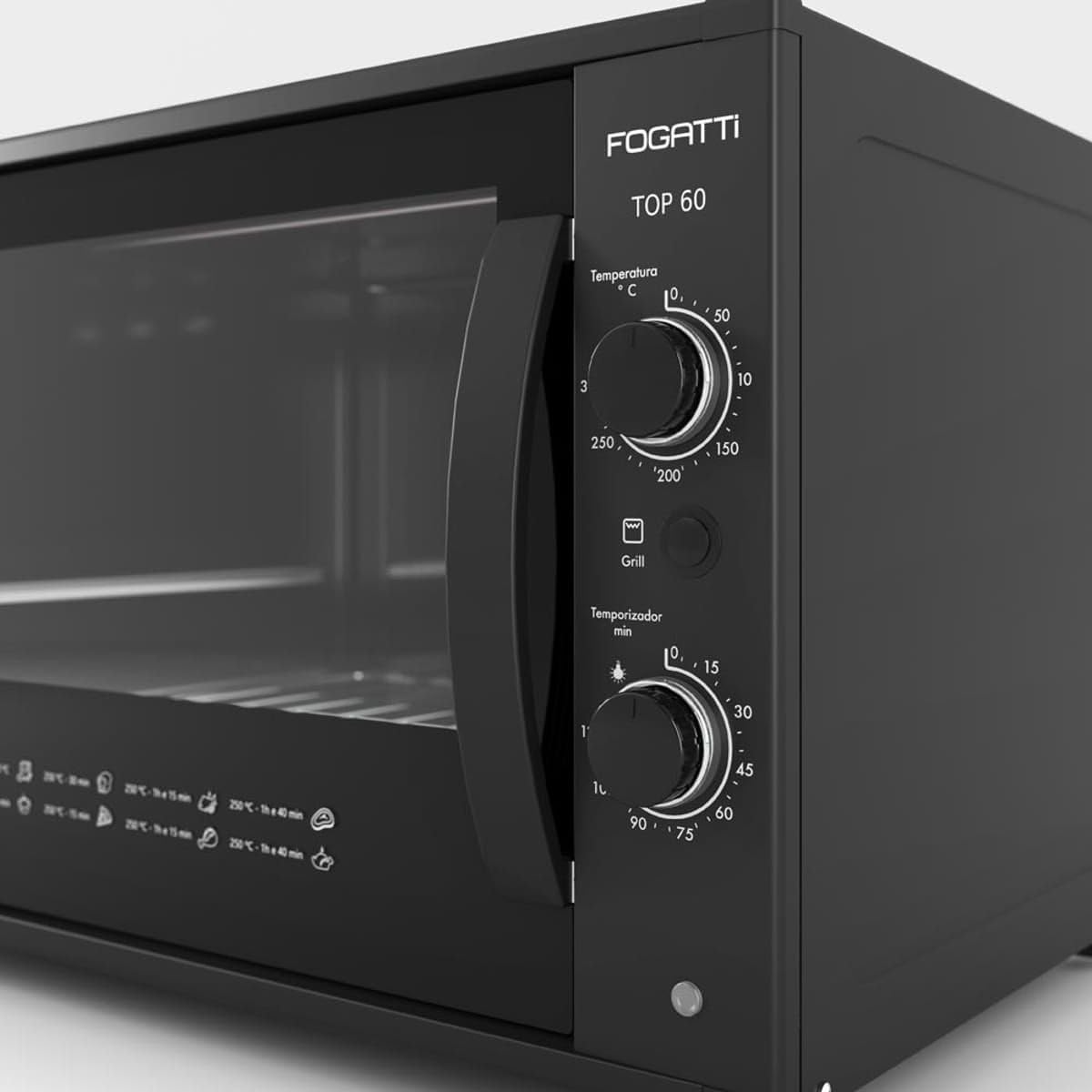 FORNO ELETRICO FOGATTI TOP60 60L BLACK 127V