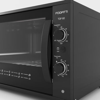 FORNO ELETRICO FOGATTI TOP60 60L BLACK 127V