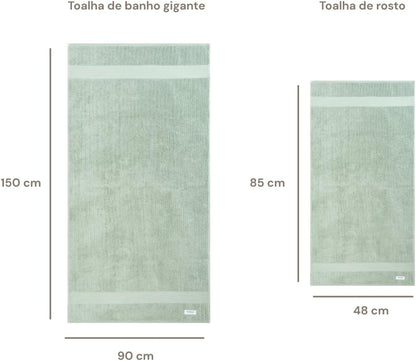 Kit Jogo de Toalhas Gigante Buddemeyer 4 Peças Banho e Rosto Verde