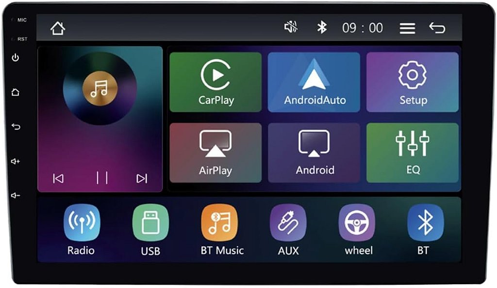 Central Multimídia MP5 Roadstar RS-7200BR Pro Line – Tela 7” IPS, CarPlay Sem Fio, Android Auto, Bluetooth, USB e Rádio FM