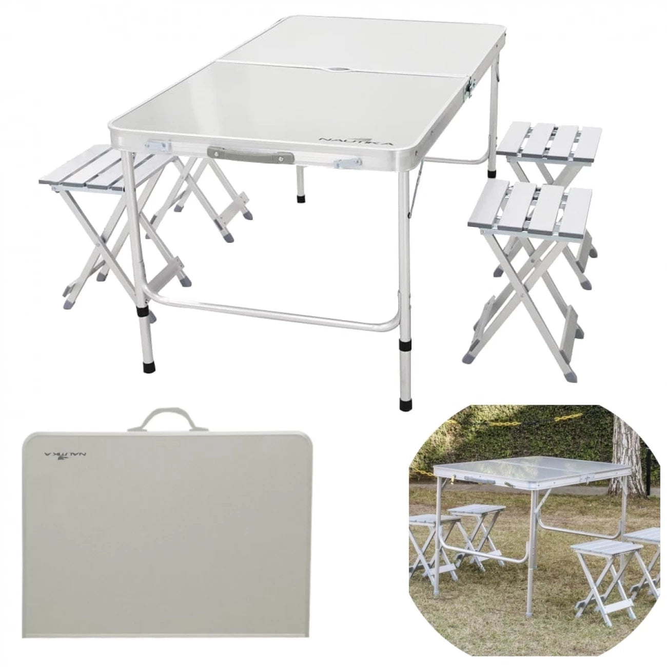 Conjunto de Mesa e Banquetas Maleta Dobrável Royal Nautika