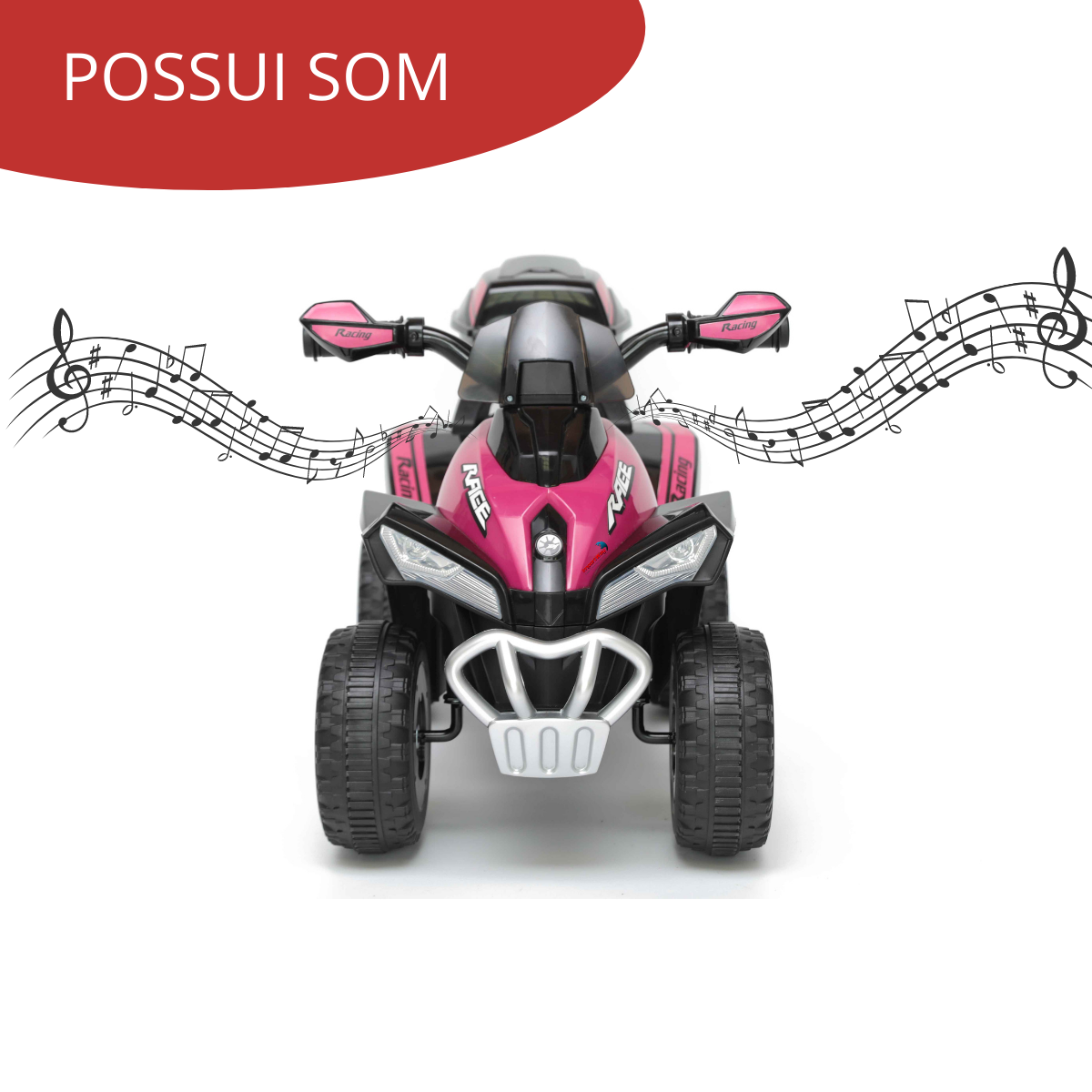 Quadriciclo Elétrico Infantil Rosa Importway