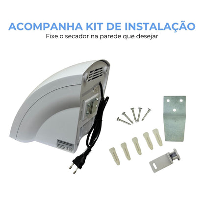 Secador de Mãos Automático Sensor Importway 12m/s 1500W 127V