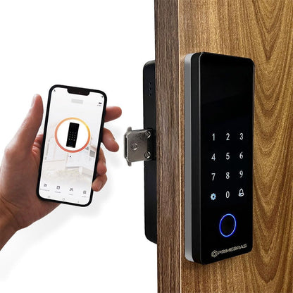 FECHADURA DIGITAL PRIMEBRAS ATHENAS MADEIRA BLUETOOTH