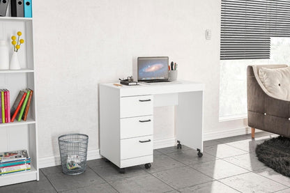 Mesa para Computador 3 Gavetas Osaka Branco - Politorno