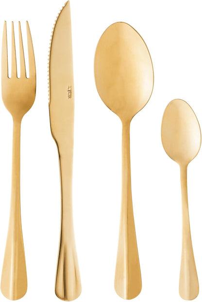 FAQUEIRO 24 PEÇAS DE AÇO INOX POSITANO DOURADO