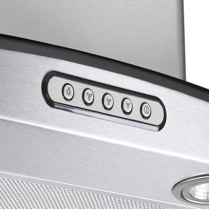 Coifa De Parede Fogatti Vidro Curvo Slim Inox 4 E 6 Bocas 90cm