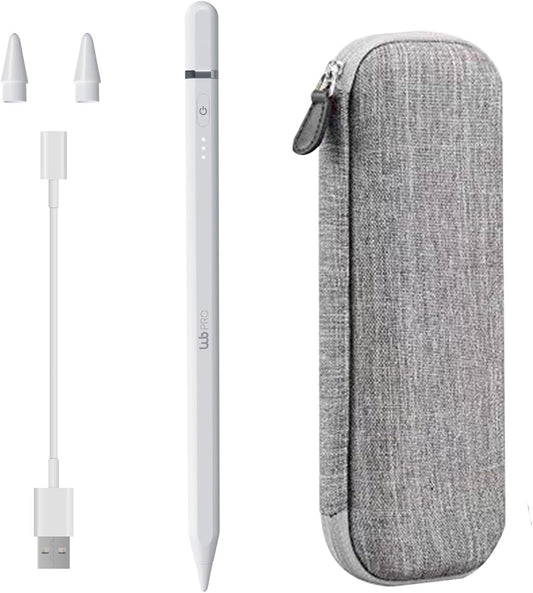 Caneta Pencil PRO WB Para iPad Branca com Palm Rejection e Sensor de ângulo com Estojo Cinza