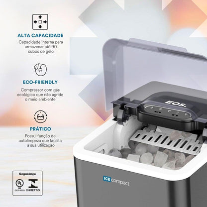 Máquina de Gelo EOS 12Kg Cinza