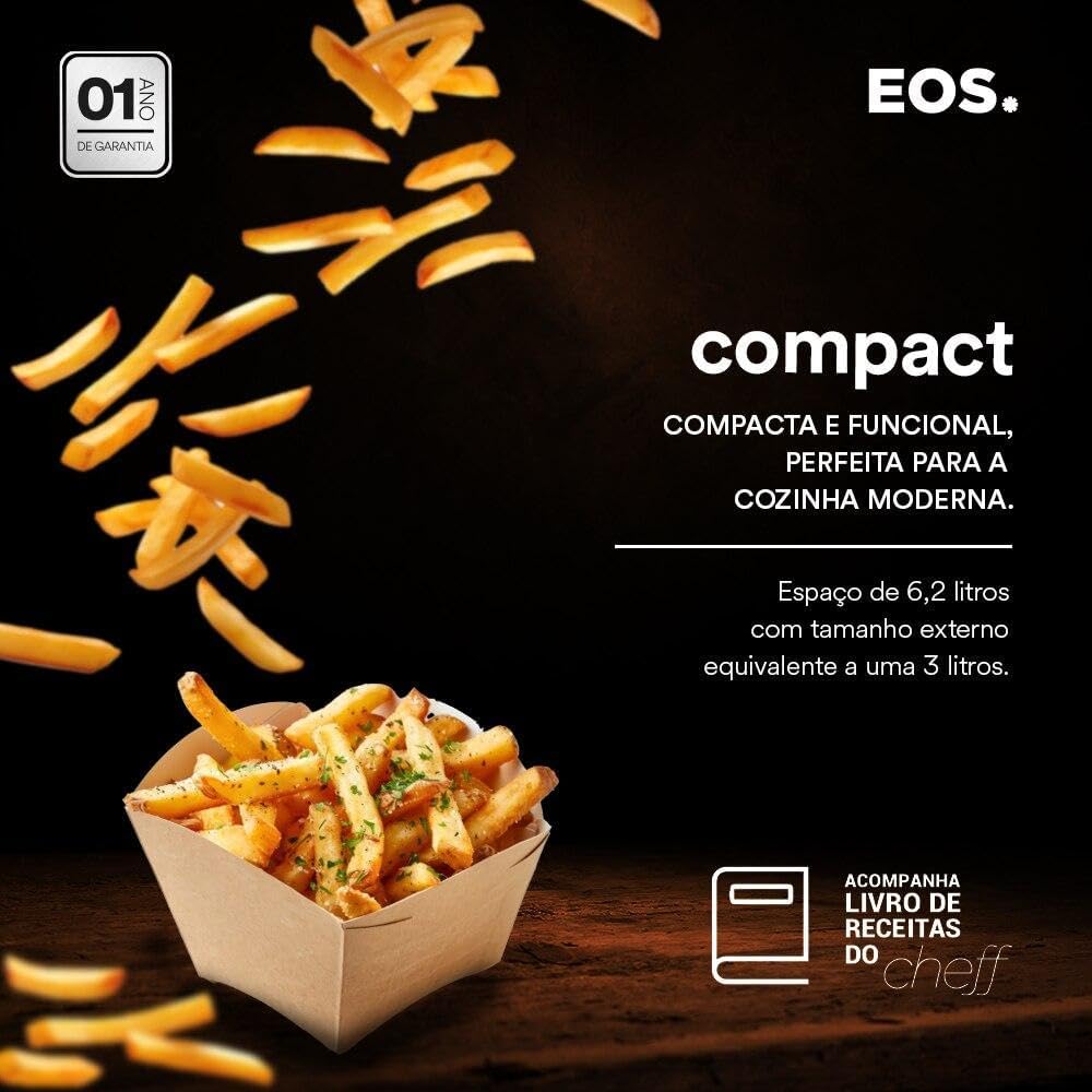 Air Fryer Eos Chef Gourmet 6.2 Litros Digital Preta 127V