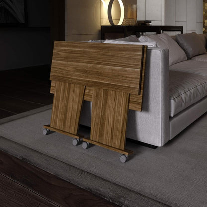 Mesa Escritório Dobrável com Rodizio Home Office Tecnomobili MDP Nogal