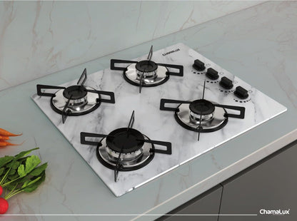 Cooktop 4 Bocas Chamalux Ultra Chama Mármore Branco