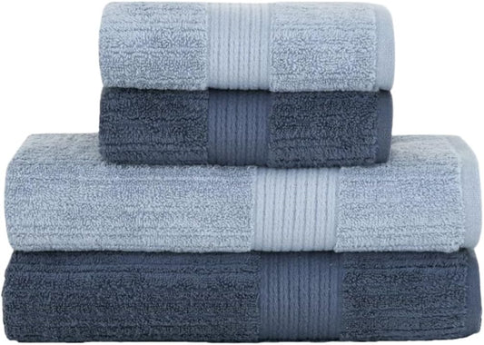Kit Jogo de Toalhas Buddemeyer 4 Peças Banho e Rosto Azul