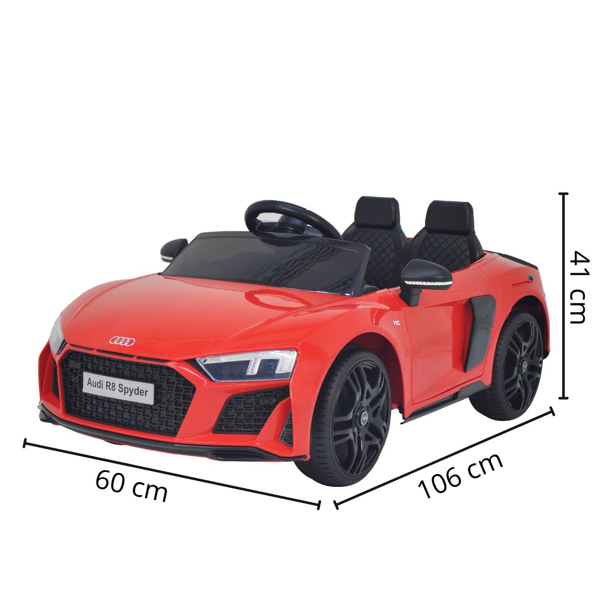 Mini carro elétrico 12V audi R8 Spyder Licenciado Vermelho