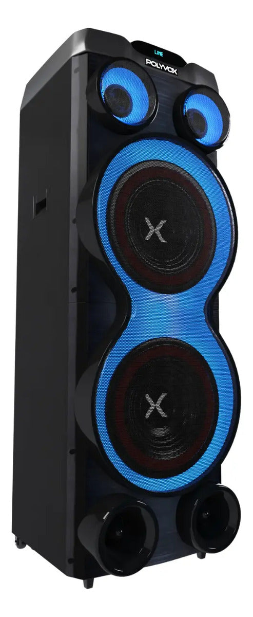 Caixa de Som Torre Amplificada Polyvox XT-2212T 2500W RMS Bluetooth TWS DSP USB FM Bivolt