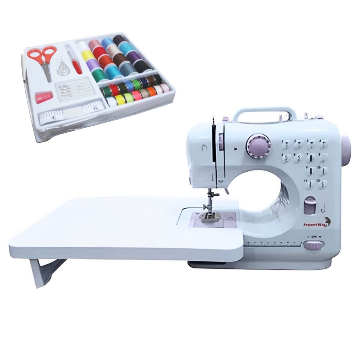 Máquina De Costura Multifuncional Portátil Bivolt Com Kit de Costura Importway