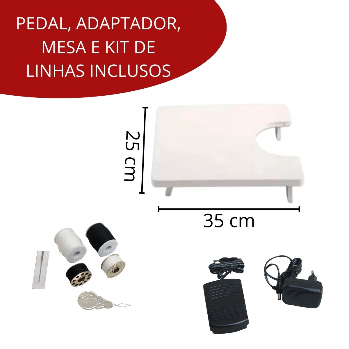 Máquina De Costura Multifuncional Portátil Bivolt Com Kit de Costura Importway