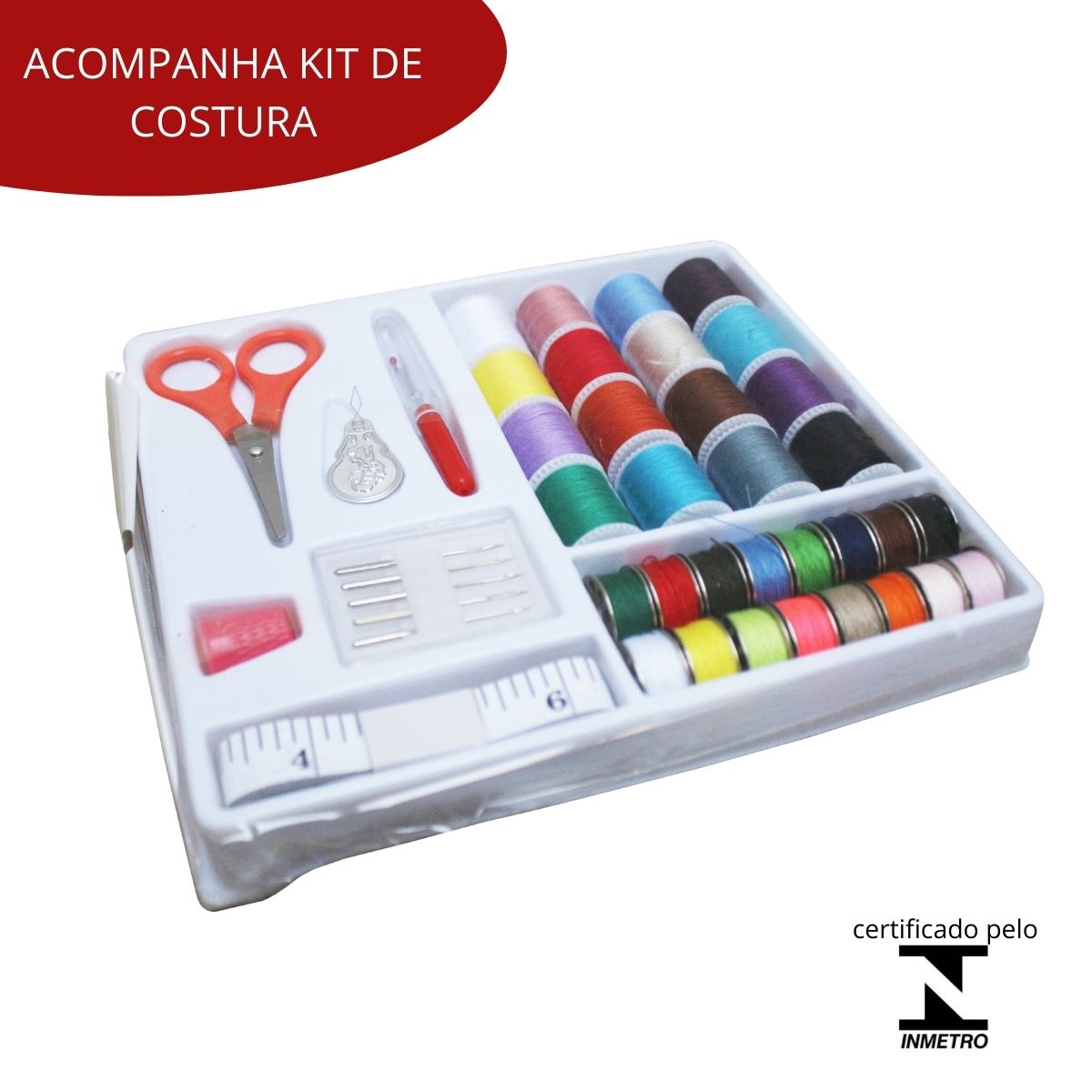 Máquina De Costura Multifuncional Portátil Bivolt Com Kit de Costura Importway
