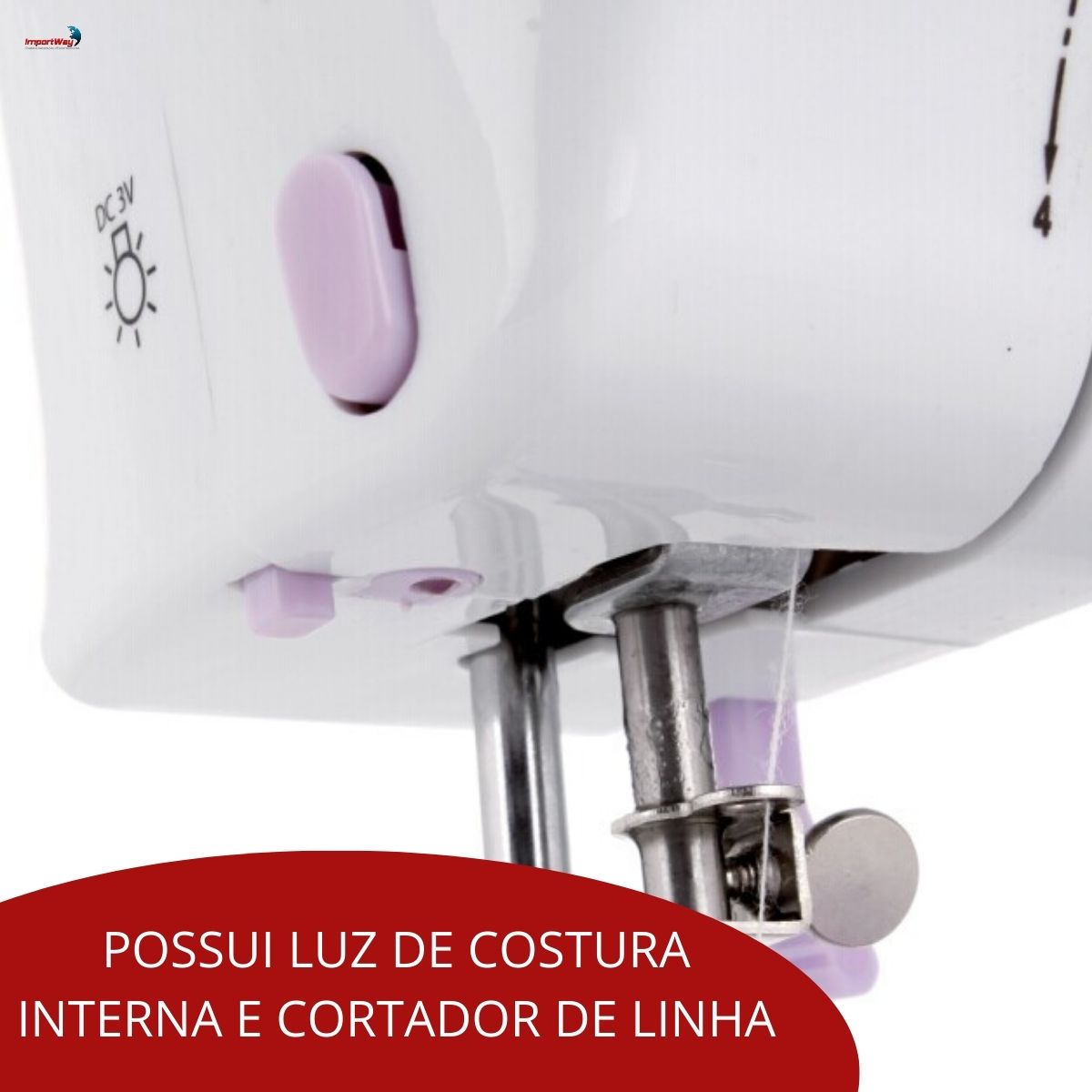 Máquina De Costura Multifuncional Portátil Bivolt Com Kit de Costura Importway