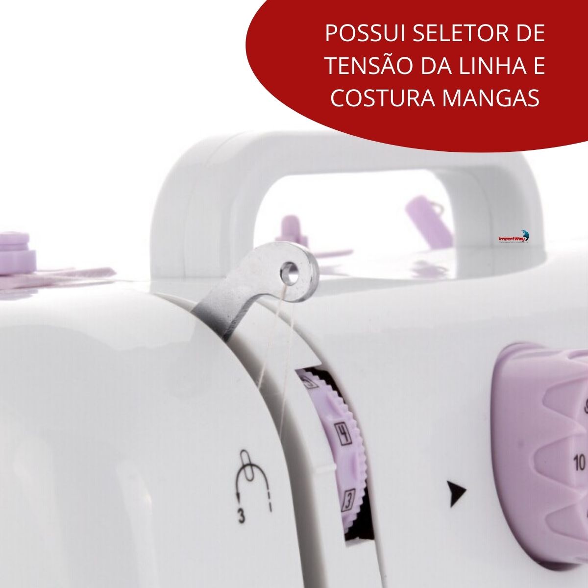 Máquina De Costura Multifuncional Portátil Bivolt Com Kit de Costura Importway