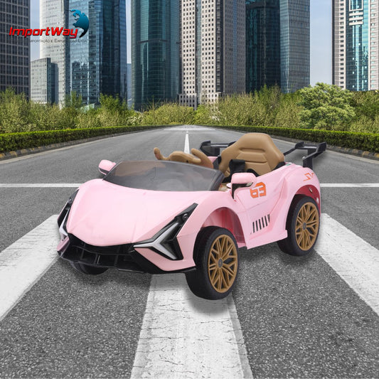 MINI CARRO ELÉTRICO 12V COM CONTROLE REMOTO ROSA IMPORTWAY - BW373RS