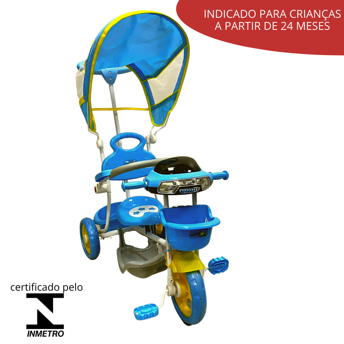Triciclo Infantil 2 Em 1 Azul Importway