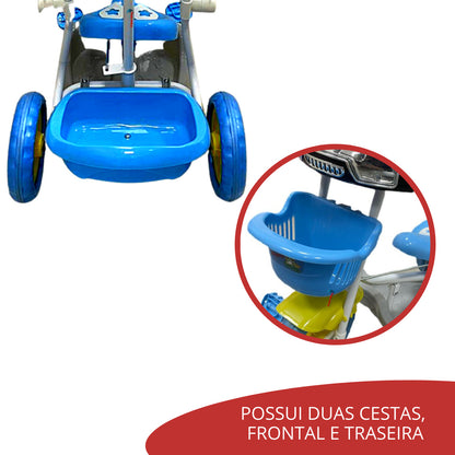 Triciclo Infantil 2 Em 1 Azul Importway