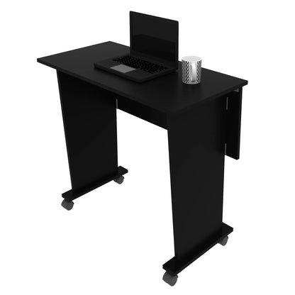 Mesa Escritório Dobrável com Rodizio Home Office Tecnomobili Preto