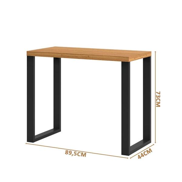 Mesa para Escritório Secretária Industrial F11 Dalla Costa Freijó/Preto