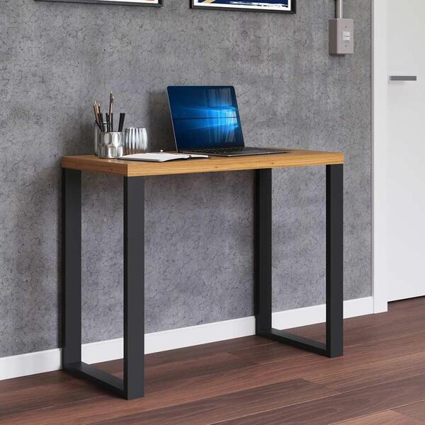 Mesa para Escritório Secretária Industrial F11 Dalla Costa Freijó/Preto