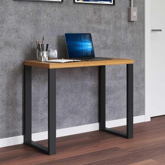 Mesa para Escritório Secretária Industrial F11 Dalla Costa Freijó/Preto