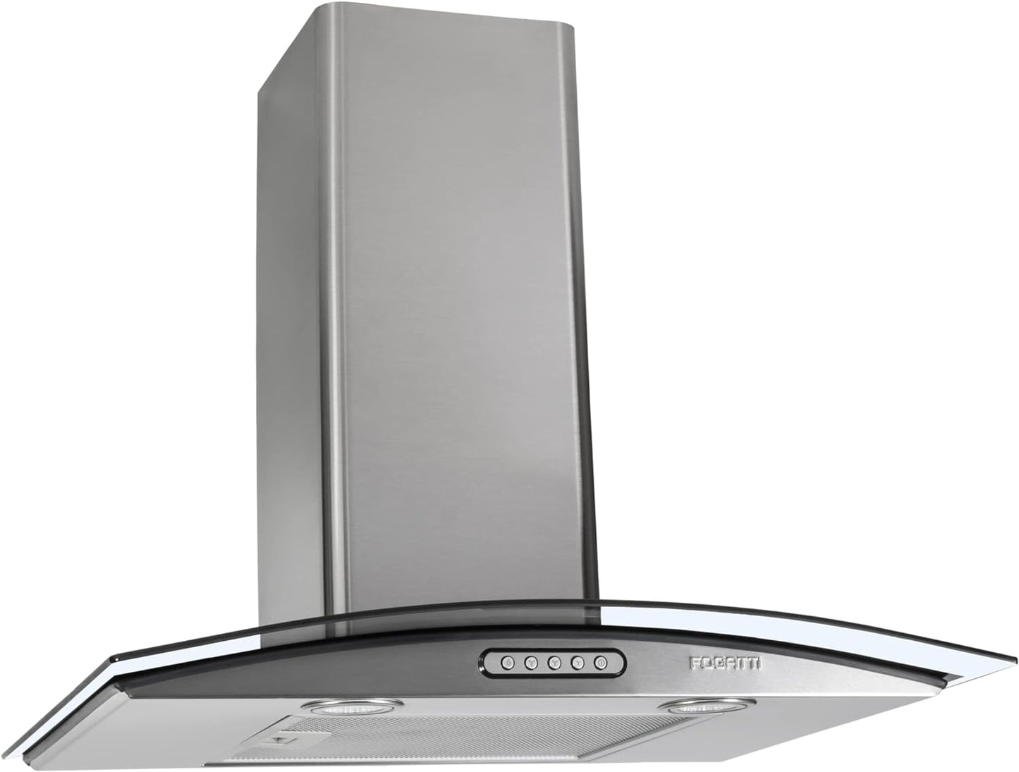 Coifa De Parede Fogatti Vidro Curvo Slim Inox 4 E 5 Bocas 60cm
