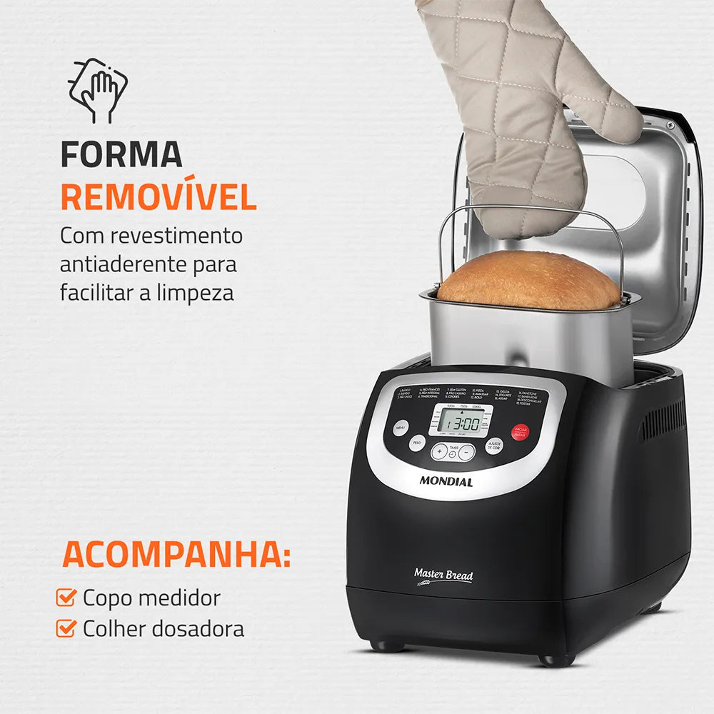 Panificadora Mondial Master Bread NPF-53 700W 19 Programas Timer até 15h
