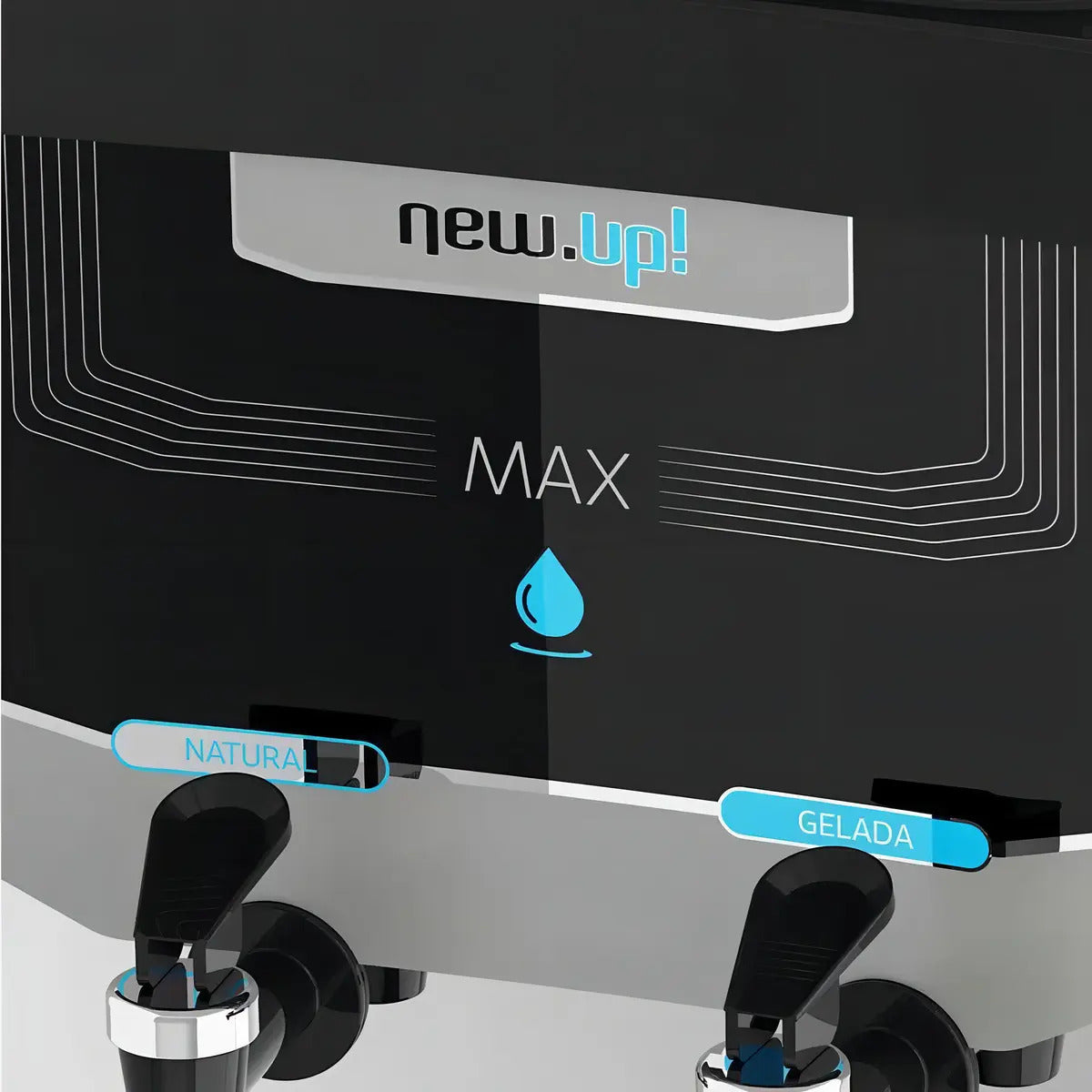 Bebedouro de Coluna New Up Max Inox 220V  Refrigerado por Compressor Água Gelada e Natural 10L e 20L