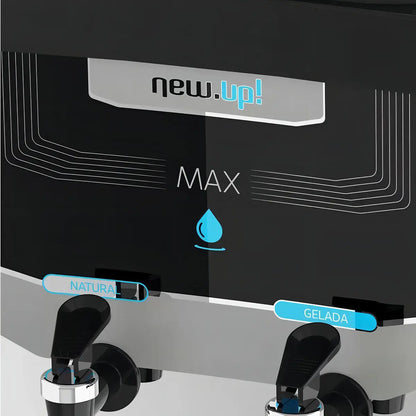 Bebedouro de Coluna New Up Max Inox 220V  Refrigerado por Compressor Água Gelada e Natural 10L e 20L