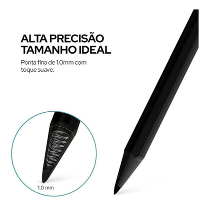 WB Caneta Pencil Para Apple Preta Alta Precisão 1.0mm