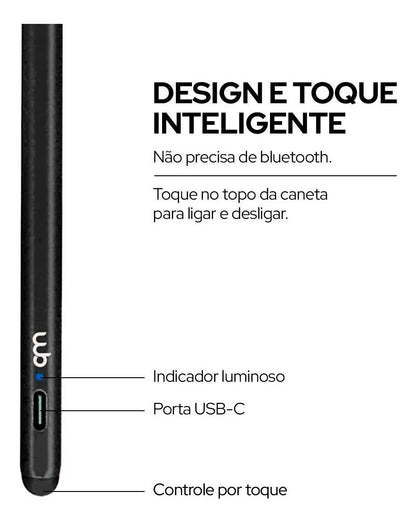 WB Caneta Pencil Para Apple Preta Alta Precisão 1.0mm