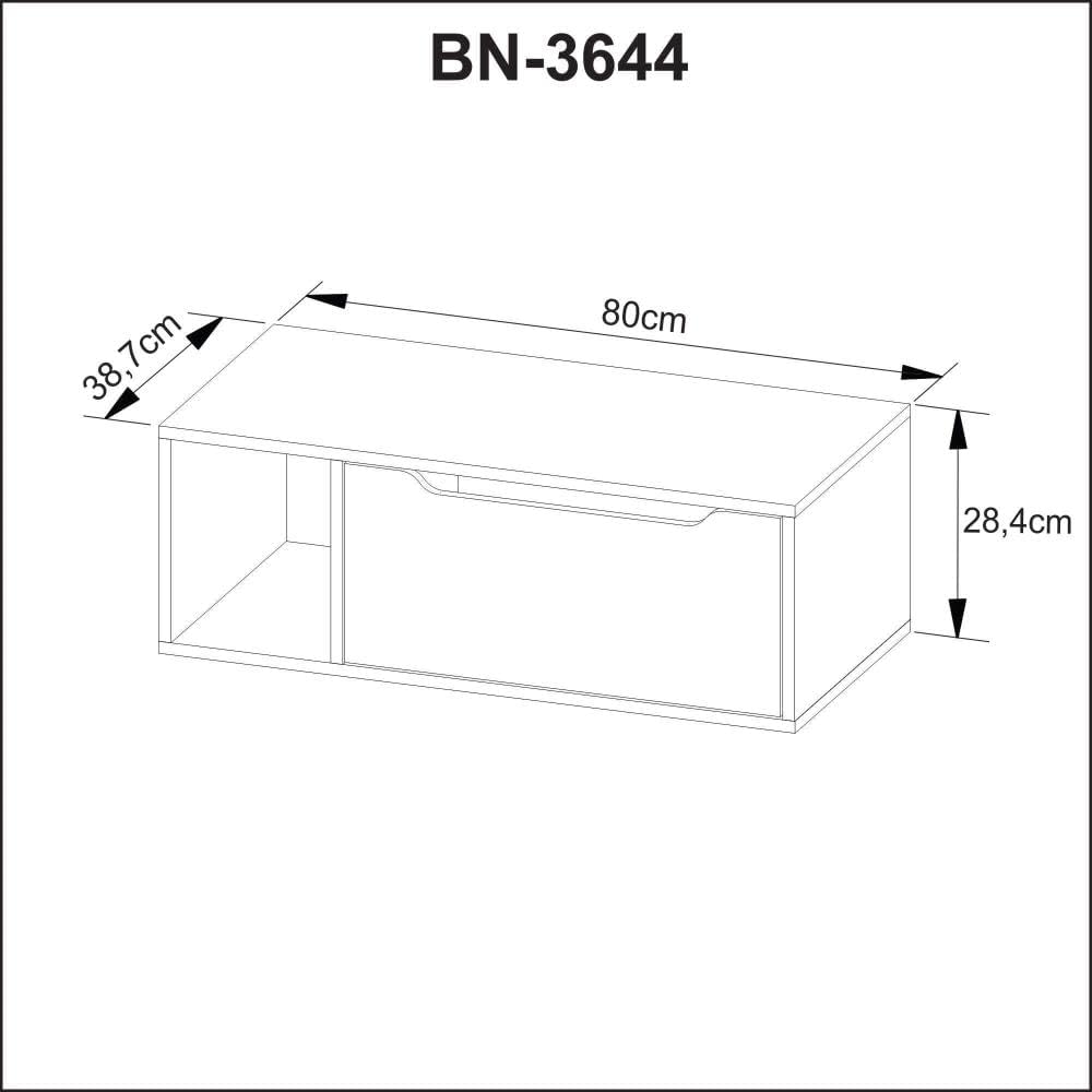 Gabinete Banheiro 80cm Tecno Mobili Bn3644 Mármore Lunar
