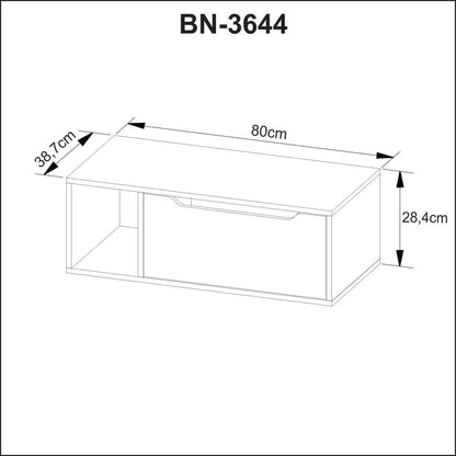 Gabinete Banheiro 80cm Tecno Mobili Bn3644 Mármore Lunar