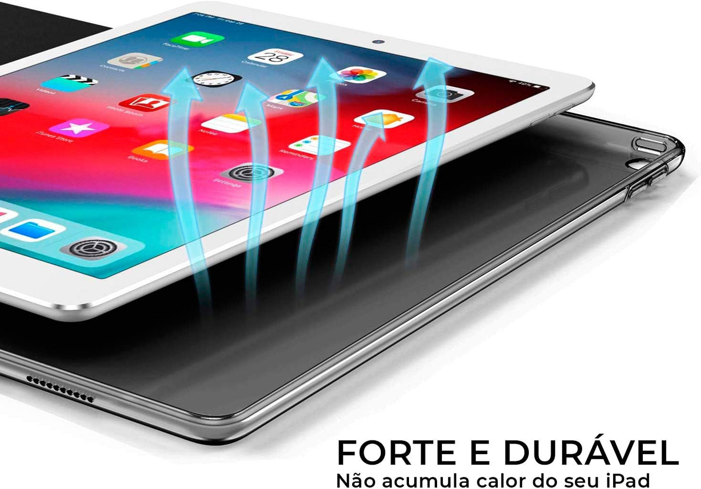 CAPA COMPATÍVEL DE IPAD 7A, 8A, 9A, GER 10.2 WB ESPAÇO PENCIL PRETA