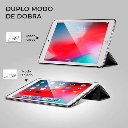 CAPA COMPATÍVEL DE IPAD 7A, 8A, 9A, GER 10.2 WB ESPAÇO PENCIL PRETA