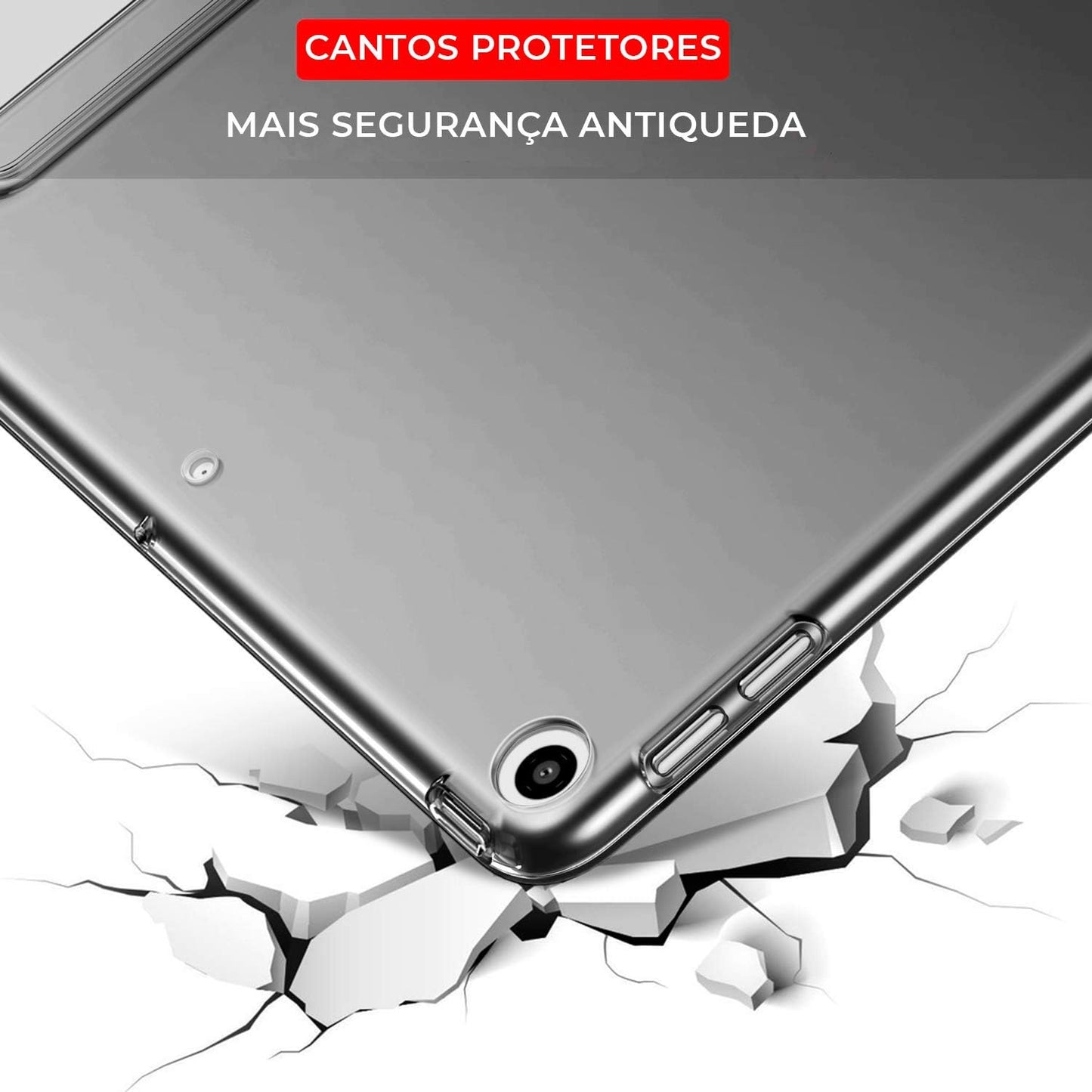 CAPA COMPATÍVEL DE IPAD 7A, 8A, 9A, GER 10.2 WB ESPAÇO PENCIL PRETA