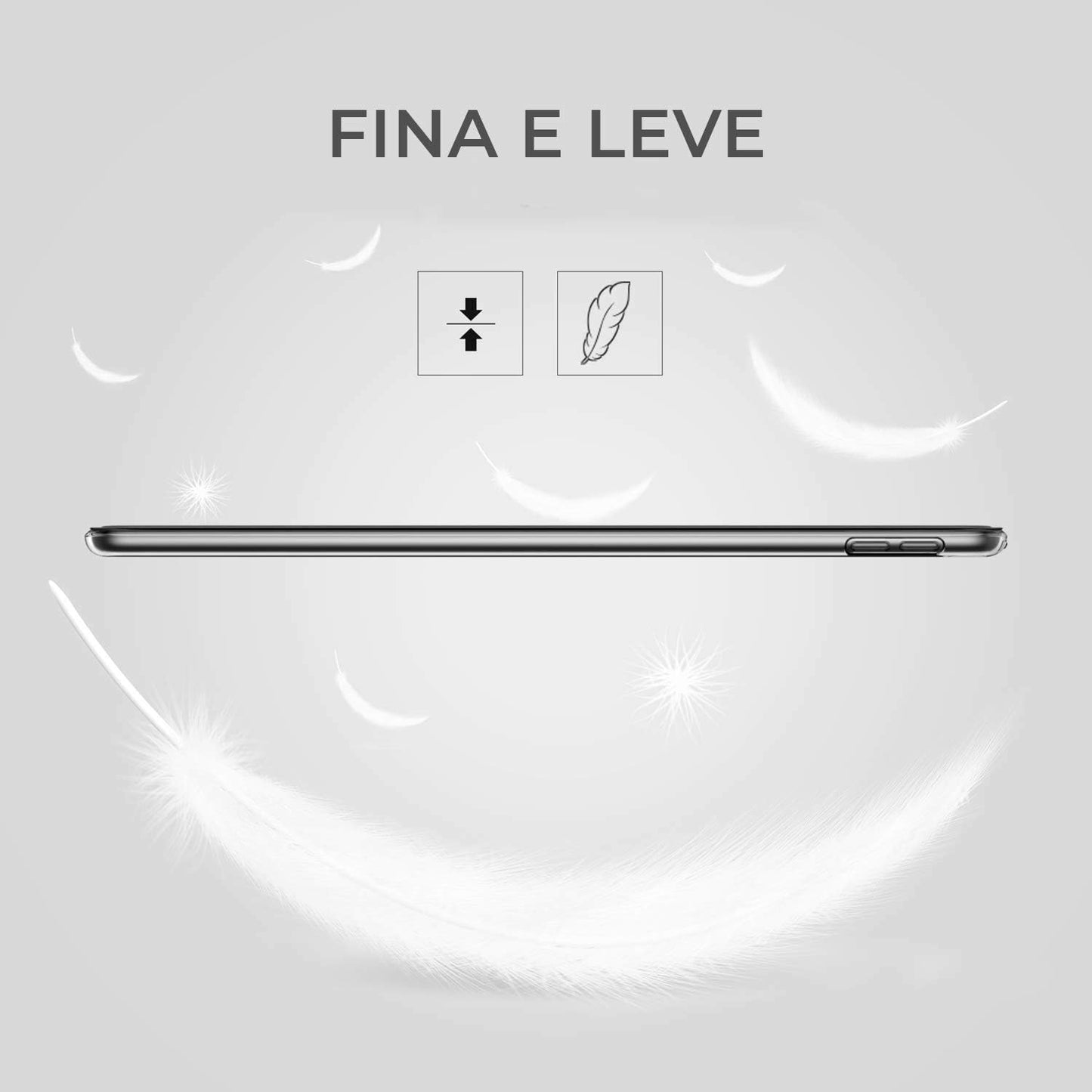 CAPA COMPATÍVEL DE IPAD 7A, 8A, 9A, GER 10.2 WB ESPAÇO PENCIL PRETA