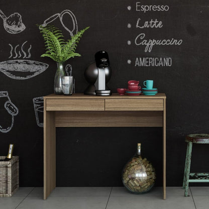 Mesa Escrivaninha Tijuca com 2 gavetas Castanho - Politorno