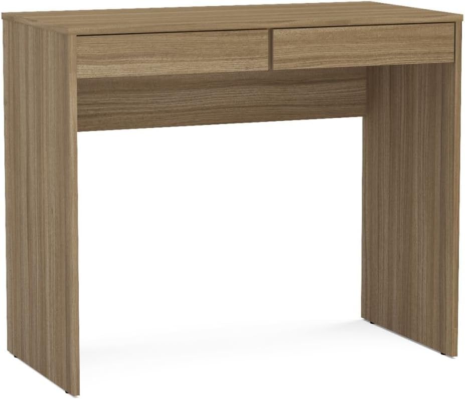 Mesa Escrivaninha Tijuca com 2 gavetas Castanho - Politorno