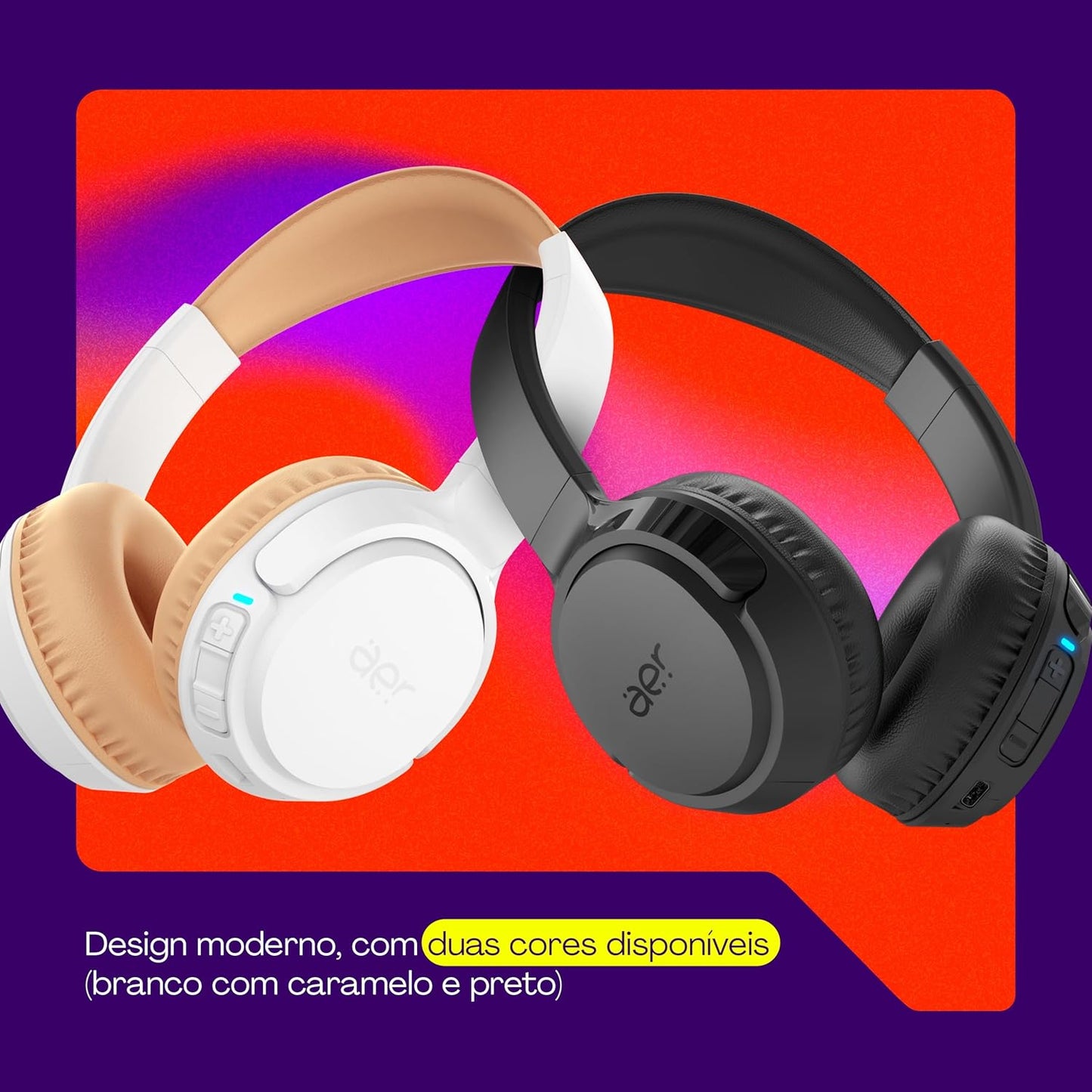 Fone de Ouvido Bluetooth AerJoy Dobrável